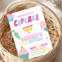 Cupcake Party Dekorieren Geburtstagseinladung