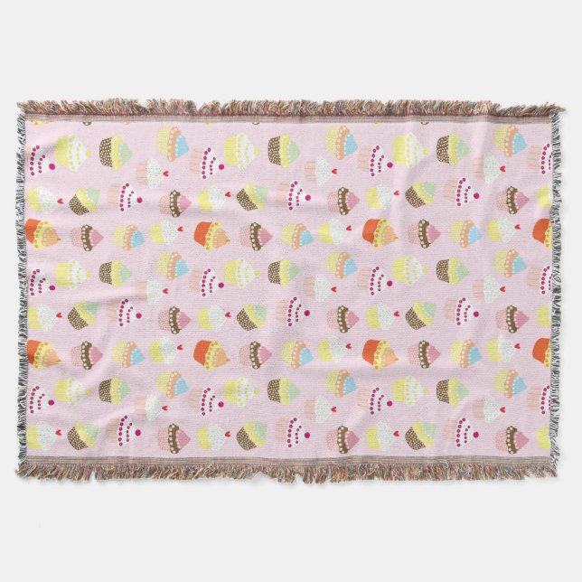 Cupcake Party Throw Decke (Vorderseite)