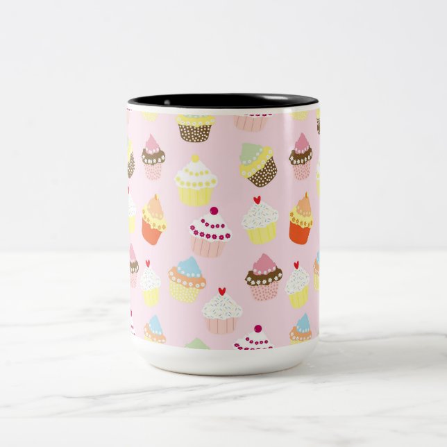 Cupcake Party Zweifarbige Tasse (Mittel)