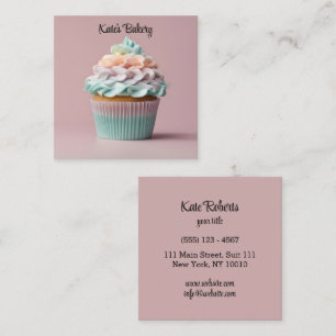 Cupcake Pastell Colors Bäckerei Konditorei Koch Ca Quadratische Visitenkarte