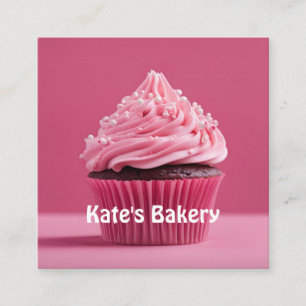 Cupcake Pastell Pink Bäckerei Konditorei Koch Cate Quadratische Visitenkarte