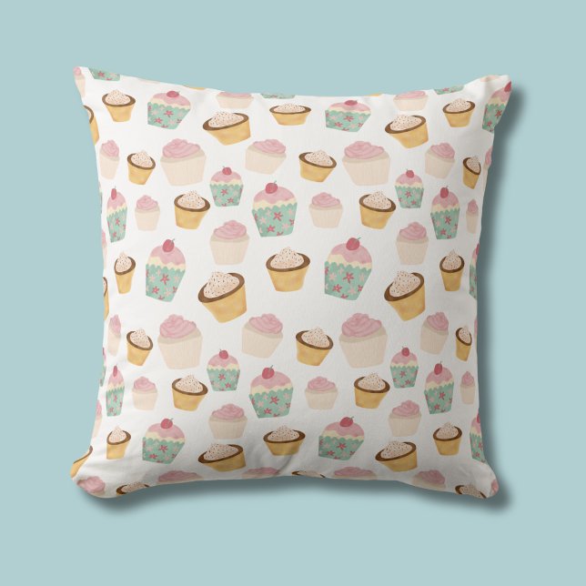 Cupcake Pattern Kissen (Cupcake Pattern throw pillow cushion)