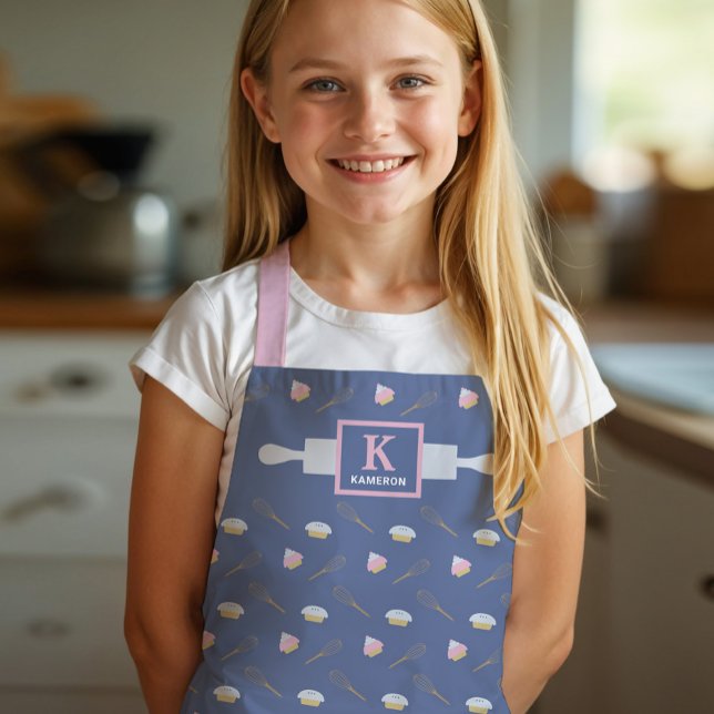 Cupcake Pattern Monogramm Schürze (Von Creator hochgeladen)