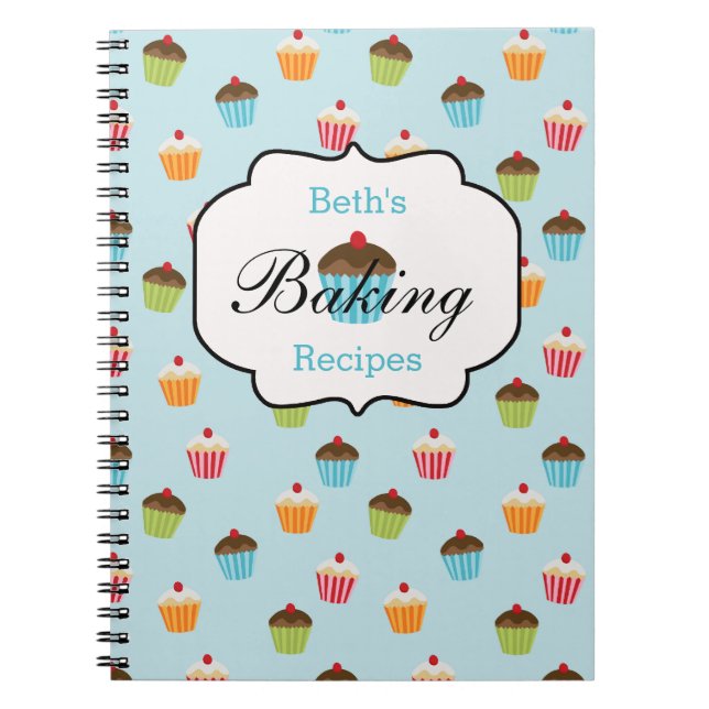 Cupcake Personalisiert Backen Rezept Notebook Notizblock (Vorderseite)
