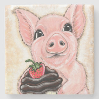 Cupcake Piggy Stone Coaster Steinuntersetzer