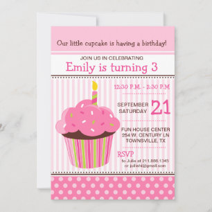 Cupcake Pink Geburtstagsparty Einladung