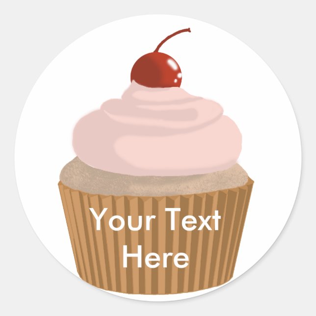 Cupcake-Pink und Brown Runder Aufkleber (Vorderseite)