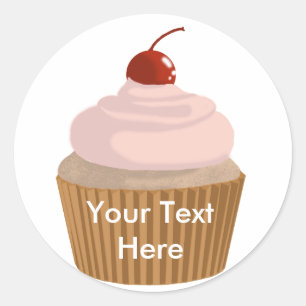 Cupcake-Pink und Brown Runder Aufkleber