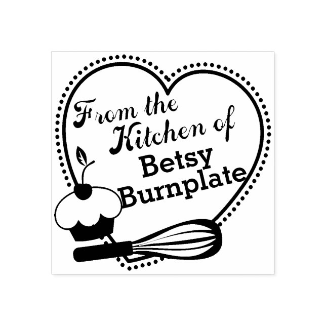 Cupcake pisk Herz Backen aus der Küche Gummistempel (Prägung)