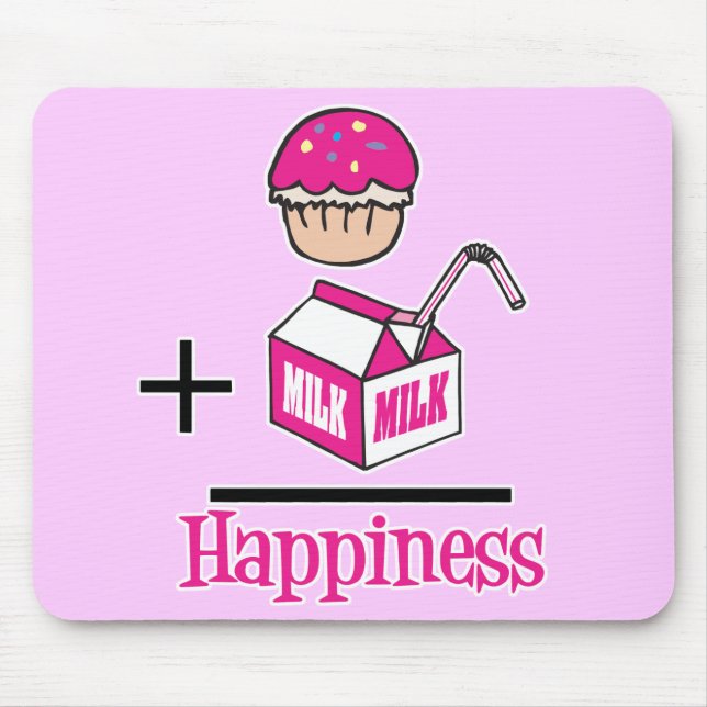 Cupcake Plus Milchglücklichkeit Mousepad (Vorne)