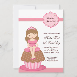 Cupcake Princess Geburtstagseinladung Einladung