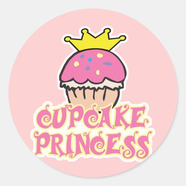 Cupcake Princess Runder Aufkleber (Vorderseite)