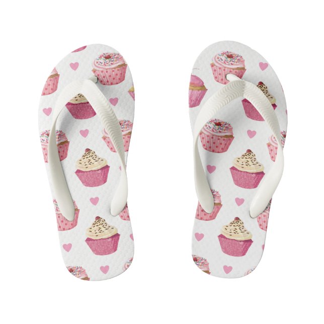 Cupcake Print Child Flipflops (Fußbett)