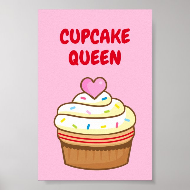 Cupcake Queen Backen NAME Schild Poster (Vorne)