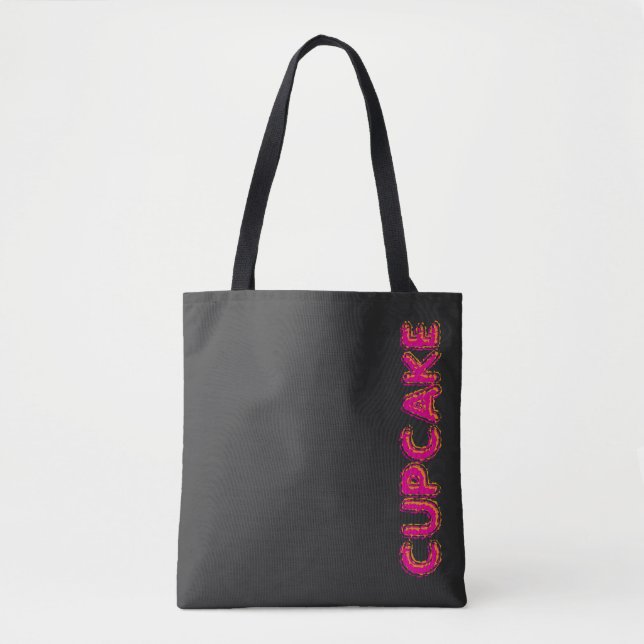 Cupcake Rosa Text Custom Schwarz  (Vorderseite)