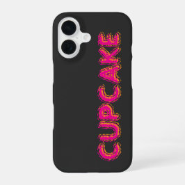 Cupcake Rosa Text Custom Schwarz  iPhone 16 Hülle