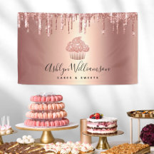 Cupcake Rose Gold Kupfer Glitzer Tropfen Bäckerei