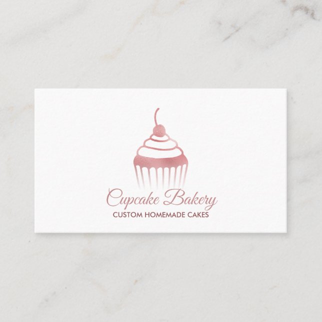 Cupcake Roségold Niedlich Visitenkarte (Vorderseite)