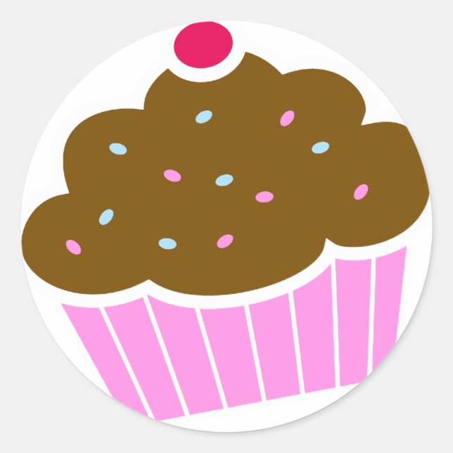 Cupcake Runder Aufkleber (Vorderseite)
