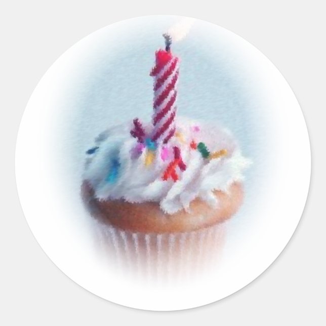 Cupcake Runder Aufkleber (Vorderseite)