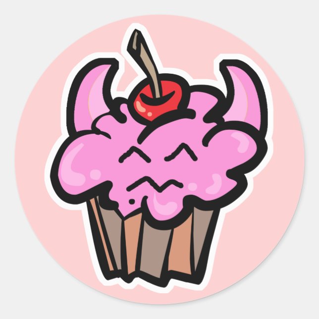 Cupcake Runder Aufkleber (Vorderseite)