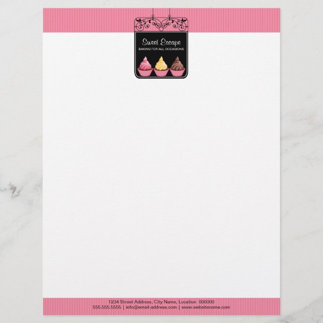 Cupcake-Schild Bäckerei Briefkopf (Vorderseite)