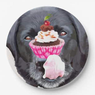 Cupcake - Schwarzes Labor Pappteller