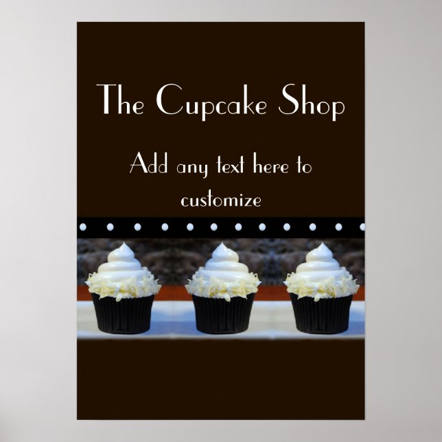Cupcake Shop Black and Brown Poster (Vorne)