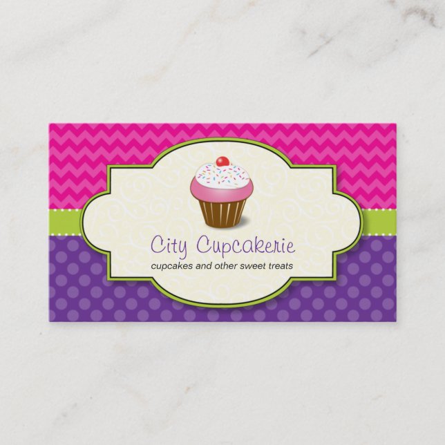 Cupcake Shop Business Card Visitenkarte (Vorderseite)