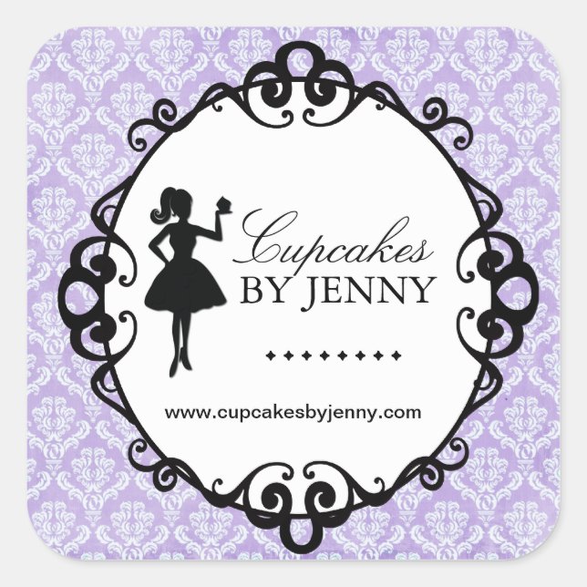 Cupcake Silhouette Packing Stickers (Vorderseite)