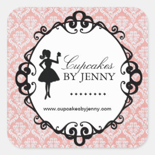 Cupcake Silhouette Packing Stickers