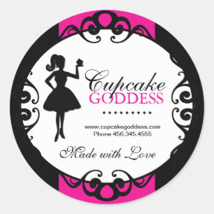 Cupcake Silhouette Packing Stickers