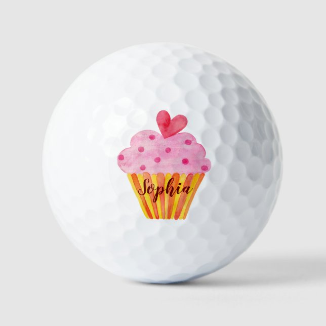 Cupcake-Spaß-Rosa-Golf-Kugeln Golfball (Vorderseite)