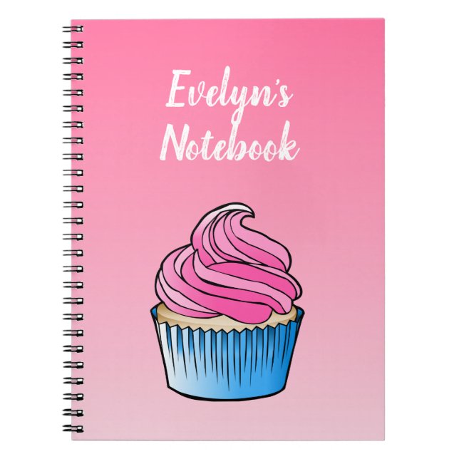 Cupcake Spiral Foto Notebook Notizblock (Vorderseite)