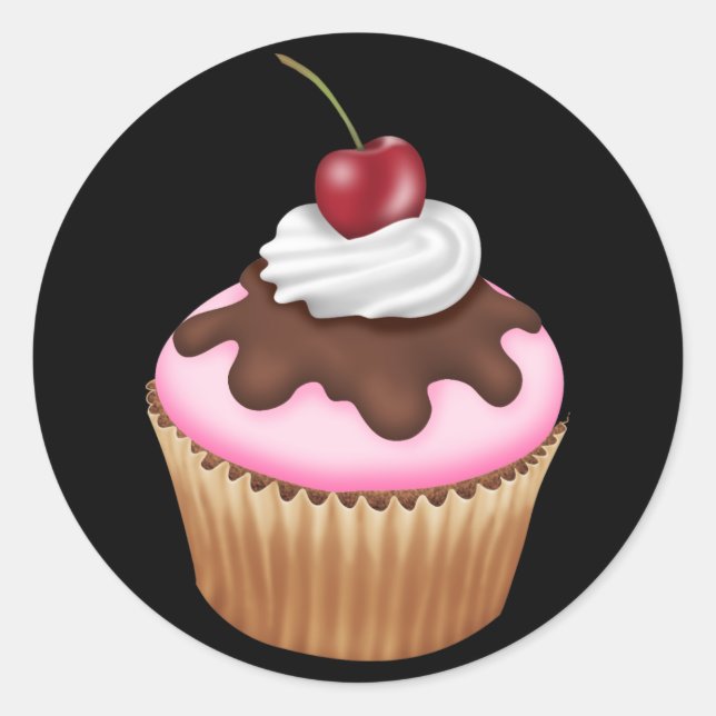 Cupcake - SRF Runder Aufkleber (Vorderseite)