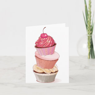 Cupcake-Stapel Notizkarten Karte