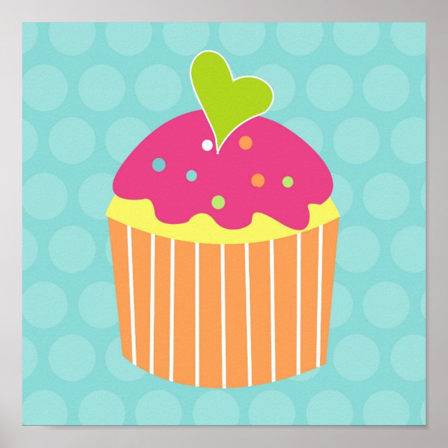 Cupcake Sweet Kids Kinderzimmer Mauer Kunstdrucke Poster (Vorne)