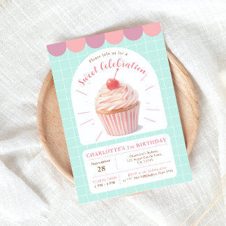 Cupcake Sweet Shop Geburtstag Einladung