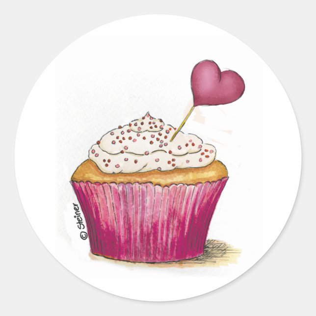 Cupcake - Sweetest Day Runder Aufkleber (Vorderseite)