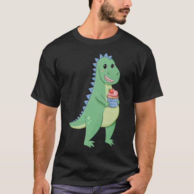 Cupcake T-Rex Dinosaur Baker Konditorei Koch Dino  T-Shirt (Vorderseite)