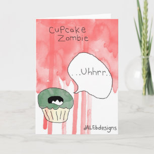 Cupcake thematische Grußkarte - "Cupcake Zombie" Feiertagskarte