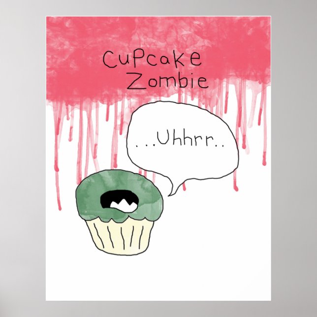 Cupcake thematisches Poster - 'Cupcake zombie' (Vorne)