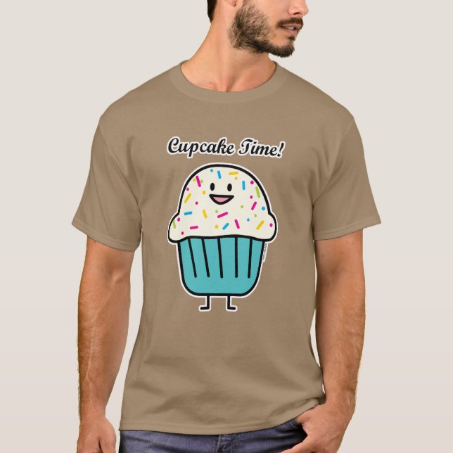 Cupcake Time mit Sprinklen süße Nachspeise T-Shirt (Vorderseite)