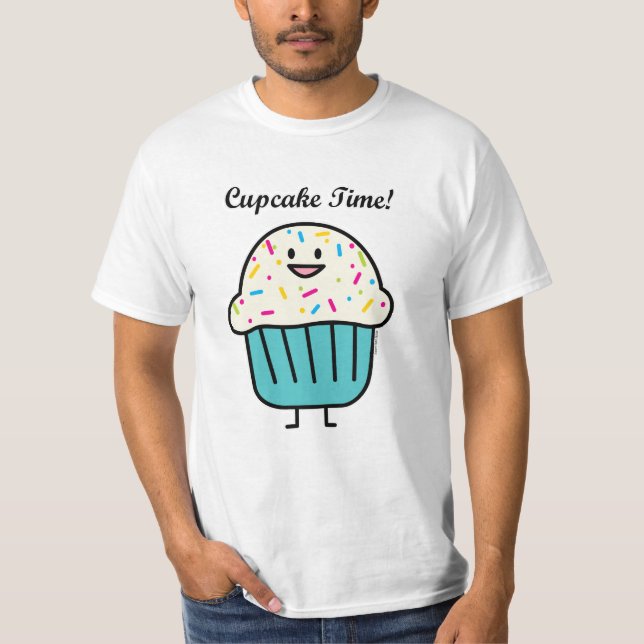 Cupcake Time mit Sprinklen süße Nachspeise T-Shirt (Vorderseite)