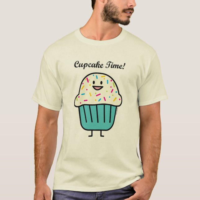 Cupcake Time mit Sprinklen süße Nachspeise T-Shirt (Vorderseite)