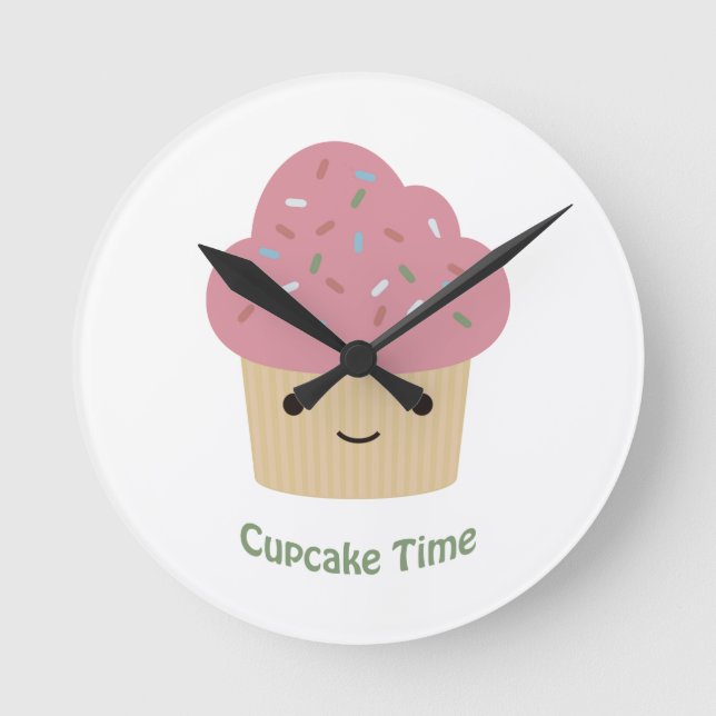 Cupcake Time! Runde Wanduhr (Vorderseite)