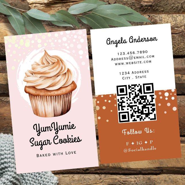 Cupcake-Trendy-QR-Code und Website Visitenkarte (Von Creator hochgeladen)