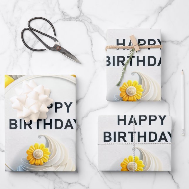 Cupcake- und Ballon-Geschenkpapier  Geschenkpapier Set (Vorderseite)