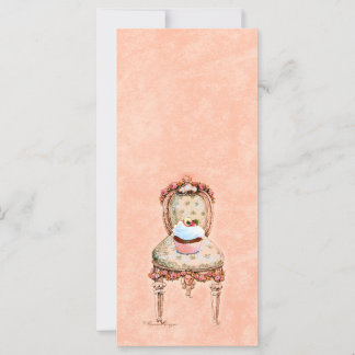 Cupcake und Chair Vintage Einladungen Karten