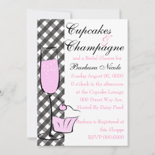 Cupcake und Champage Einladung